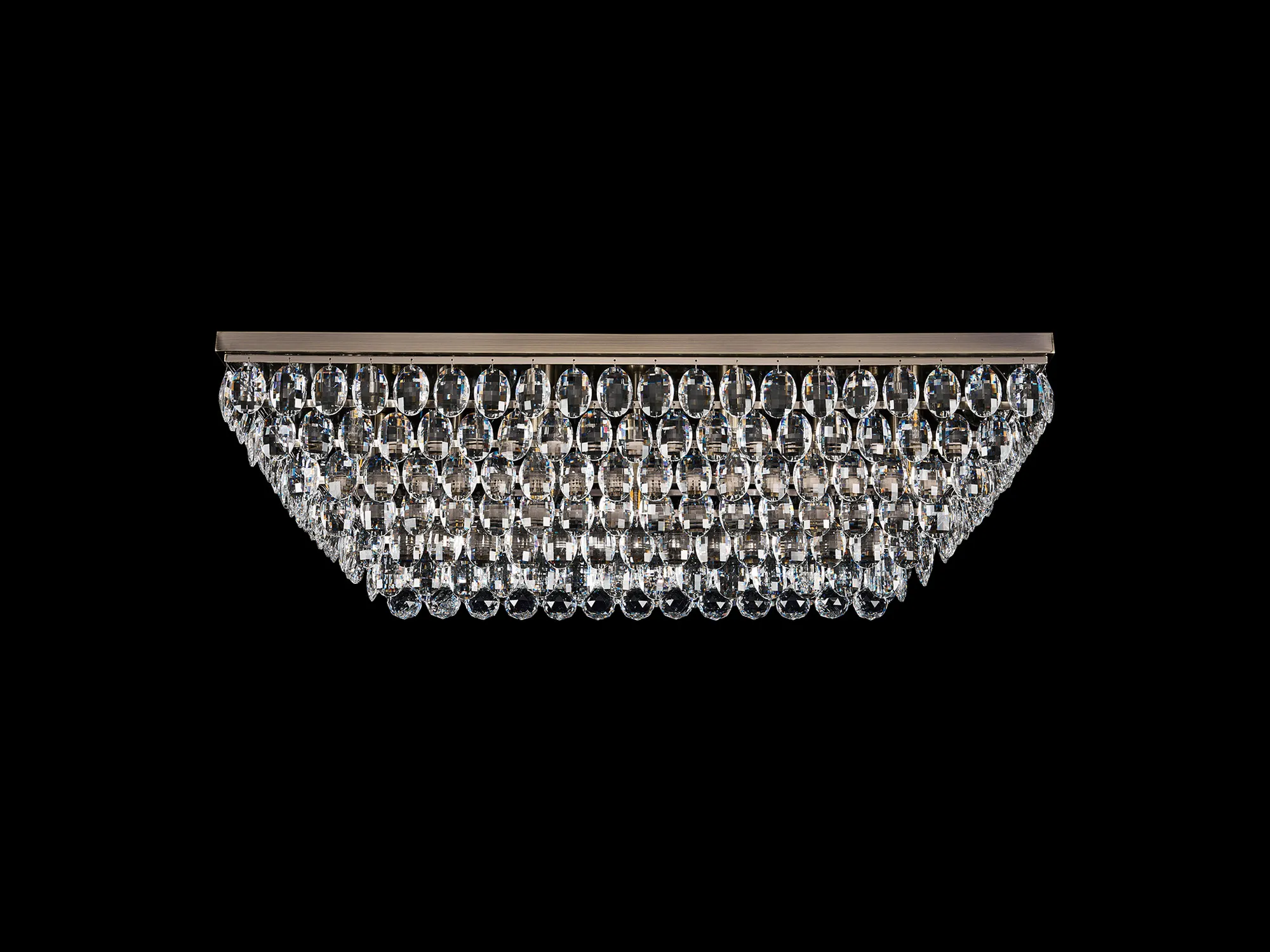 Coniston Antique Brass Crystal Ceiling Lights Diyas Linear Crystal Fittings